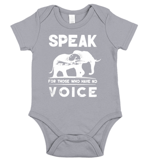 Elephant speak for those who have no voice t-shirt Short Sleeve Baby One-Piece