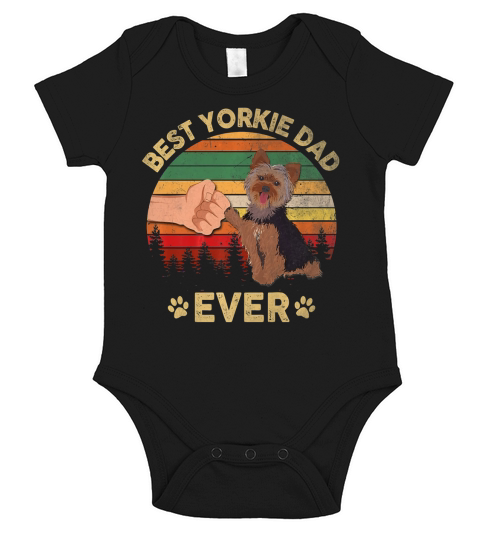 Father Day Best Yorkie Dad Ever Vintage shirt Short Sleeve Baby One-Piece