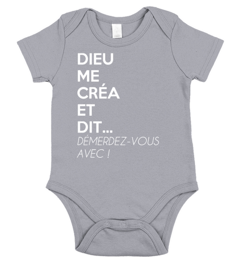 FEMME DIEU ME CRA ET DIT DMERDEZ-VOUS Short Sleeve Baby One-Piece