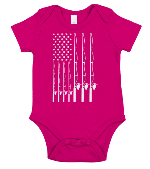 Fishing American flag Short Sleeve Baby One-Piece