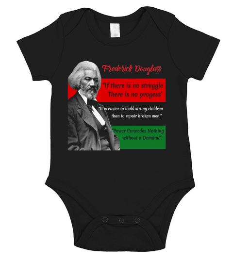 Frederick Douglass Quotes Pan African Flag Black History Short Sleeve Baby One-Piece