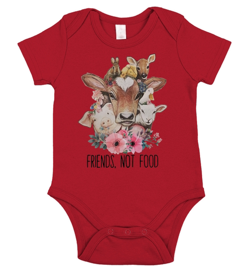Friends not food Short Sleeve Baby One-Piece