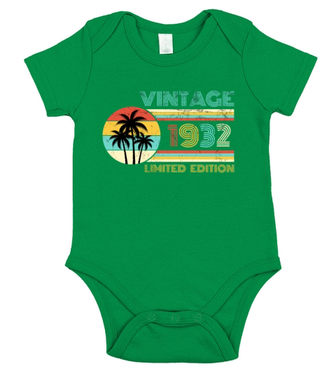 Funny Birthday Born in 1932 Limited Edition Short Sleeve Baby One-Piece