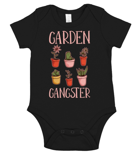 Garden Gangster Gardening Plant Gardener Botanical Short Sleeve Baby One-Piece