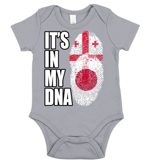 Georgian And Japanese Mix Heritage DNA Flag Short Sleeve Baby One-Piece