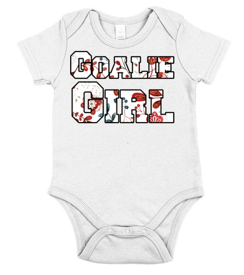 Goalie girl red blue floral Short Sleeve Baby One-Piece