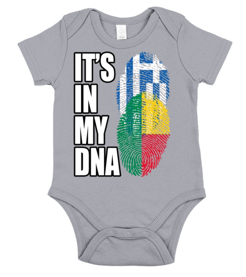 Greek And Benin Mix Heritage DNA Flag Short Sleeve Baby One-Piece