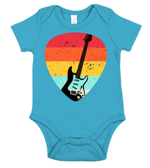 Guitar Shirt Guitar Pick Retro Vintage Guitars Short Sleeve Baby One-Piece