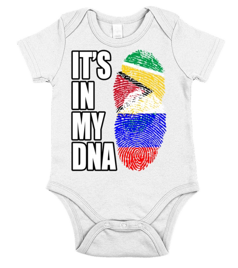 Guyanese And Russian Mix Heritage DNA Flag Short Sleeve Baby One-Piece