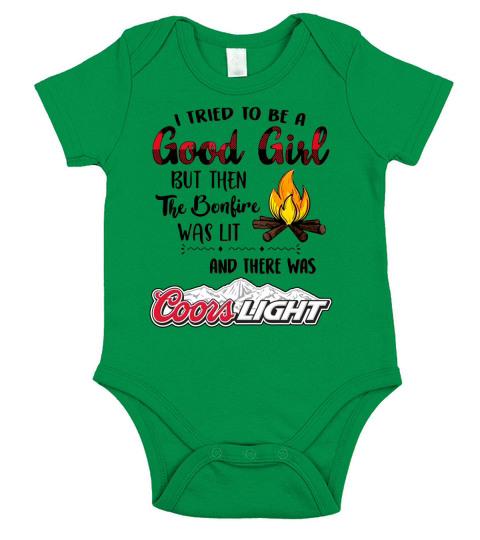 i tried to be a good girl but the the boulive was lit coors light shirt Short Sleeve Baby One-Piece