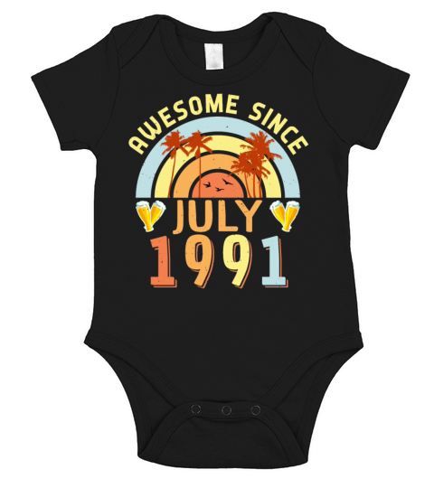 July 1991 Gift Idea Short Sleeve Baby One-Piece