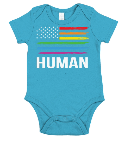 LBGT Flag Gay Pride Human Vintage Rainbow Short Sleeve Baby One-Piece