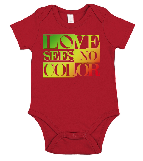 Love Sees No Color T-Shirt Short Sleeve Baby One-Piece