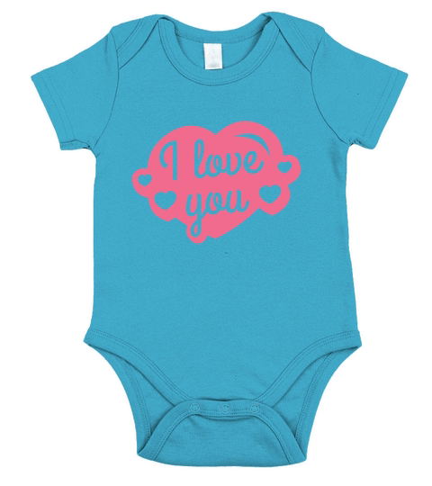 Love You Cut Out Cute Quote Short Sleeve Baby One-Piece