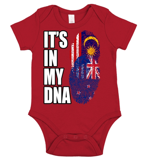 Malaysian And New Zealand Mix Heritage DNA Flag Short Sleeve Baby One-Piece