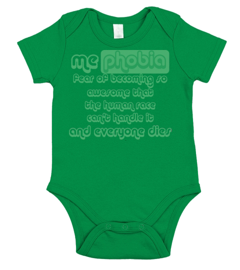 Mephobia Awesome Funny Statement definition fear Short Sleeve Baby One-Piece
