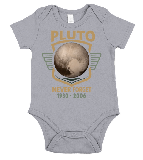 Never Forget Pluto Design Retro Style Funny Space Short Sleeve Baby One-Piece