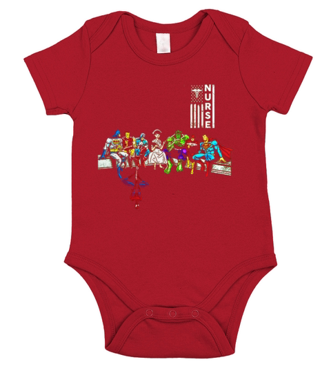 NURSE AND SUPERHEROES Short Sleeve Baby One-Piece