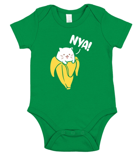 Nya Cat Banana Vintage Short Sleeve Baby One-Piece