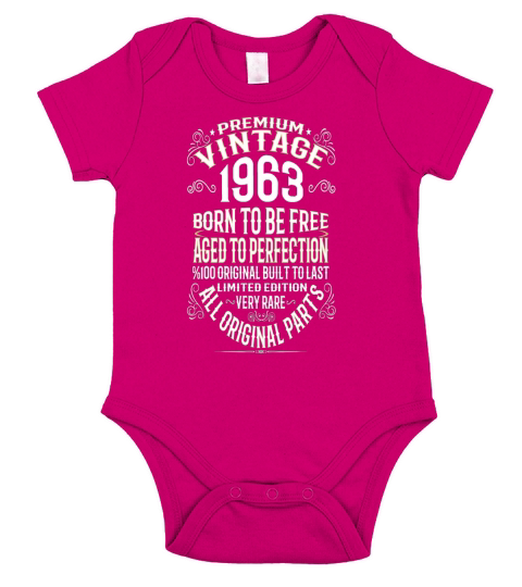 PREMIUM VINTAGE 1963 T-Shirts Short Sleeve Baby One-Piece