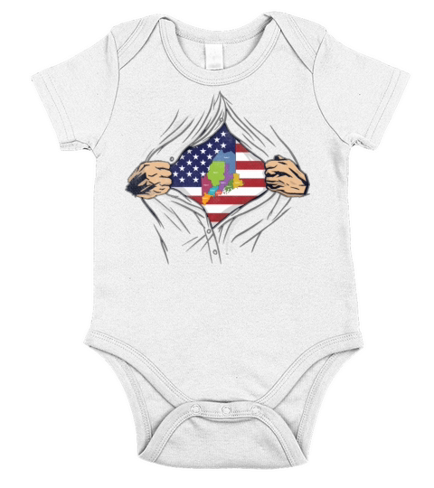 Rip Reveal America State Flag Maine Short Sleeve Baby One-Piece