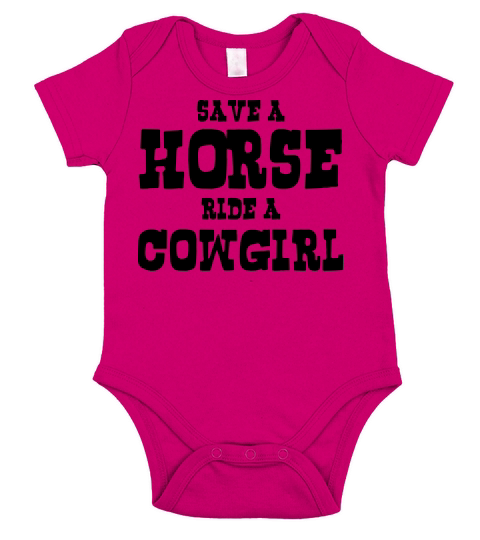 SAVE A HORSE RIDE A COWGIRL Short Sleeve Baby One-Piece