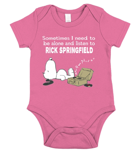 Sometimes I need to be alone and listen to Rick Springfield Short Sleeve Baby One-Piece