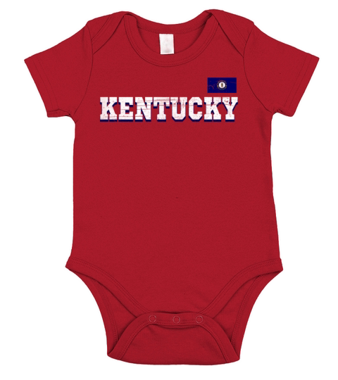 State Name America State Flag Kentucky Short Sleeve Baby One-Piece