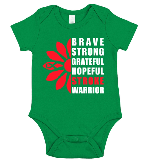 Stroke Awareness Brave Strong Grateful Stroke Short Sleeve Baby One-Piece
