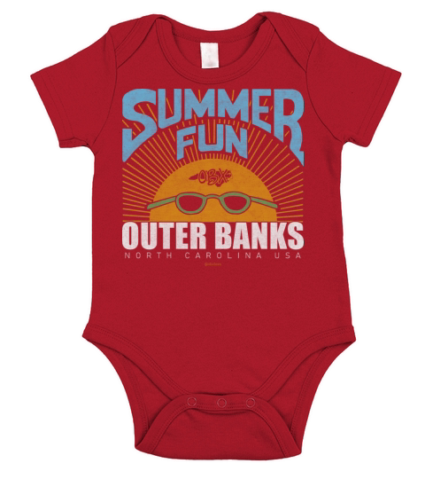 Summer Fun OBX Outer Banks North Carolina Vintage Short Sleeve Baby One-Piece