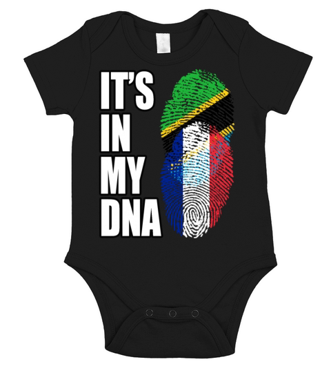 Tanzanian And French Vintage Heritage DNA Flag Short Sleeve Baby One-Piece