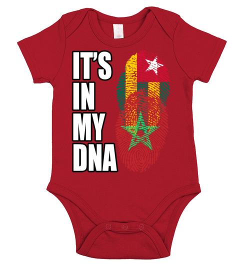 Togolese And Moroccan Mix Heritage DNA Flag Short Sleeve Baby One-Piece