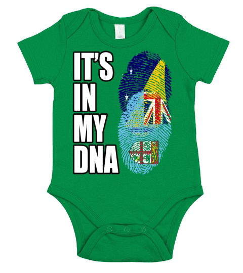 Tokelauan And Fijian Mix Heritage DNA Flag Short Sleeve Baby One-Piece