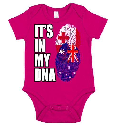 Tongan And Australian Mix Heritage DNA Flag Short Sleeve Baby One-Piece