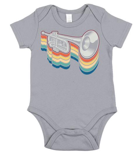 Trumpet Player Retro Vintage Short Sleeve Baby One-Piece
