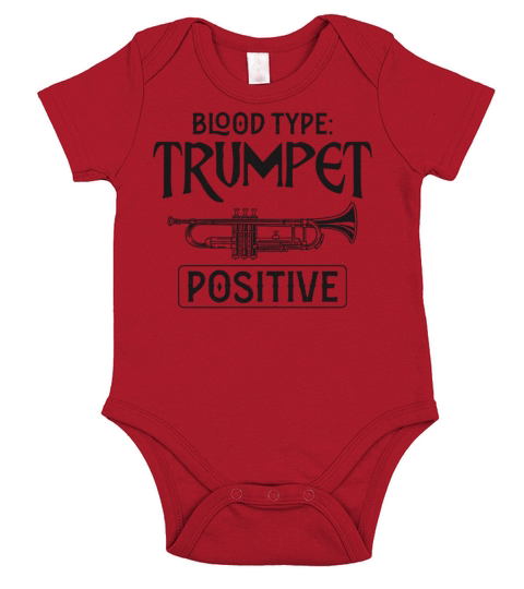Trumpet Player Vintage Blood Type Short Sleeve Baby One-Piece