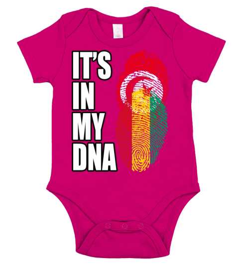 Tunisian And Guinean Mix Heritage DNA Flag Short Sleeve Baby One-Piece