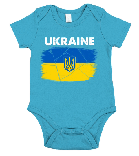 Ukraine Flag Map Ukraine Vintage Flag Short Sleeve Baby One-Piece
