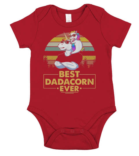 Unicorn Best Dadacorn Ever Vintage Short Sleeve Baby One-Piece