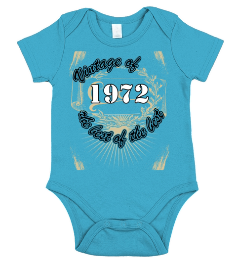 Vintage 1972 Birthday Saying Retro 50 Years Short Sleeve Baby One-Piece