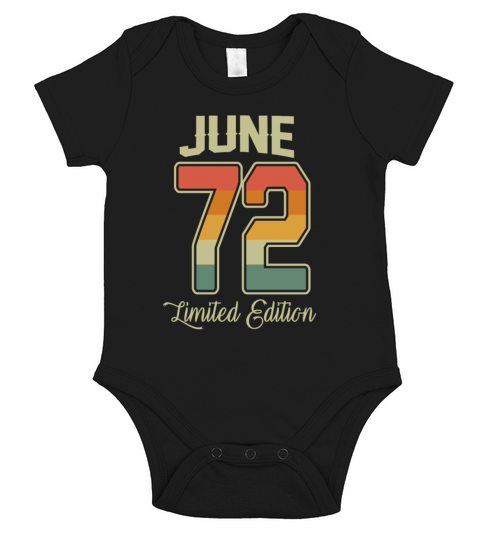 Vintage 50th Birthday June 1972 Sports Gift Short Sleeve Baby One-Piece