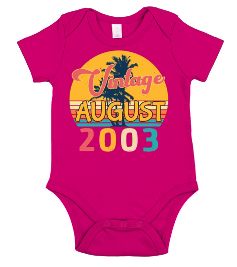 Year Of Birth 2003 In August Short Sleeve Baby One-Piece