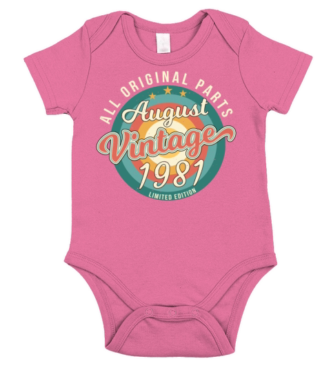 Year Of Construction 1981 In August Short Sleeve Baby One-Piece