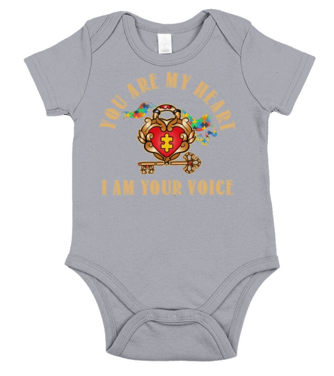 You Are My Heart I Am Your Voice Autism Awareness Short Sleeve Baby One-Piece