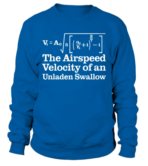 1 Airspeed Velocity Of An Unladen Swallow Sweatshirt Unisex