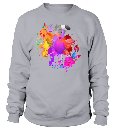 Flower Dance Flamingo Splash of Colors Art Sweatshirt Unisex