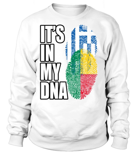 Greek And Benin Mix Heritage DNA Flag Sweatshirt Unisex