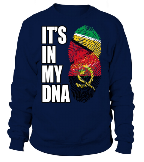 Guyanese And Angolan Mix Heritage DNA Flag Sweatshirt Unisex