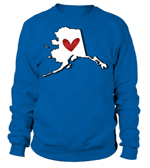 I Love Alaska Map with Heart Sweatshirt Unisex