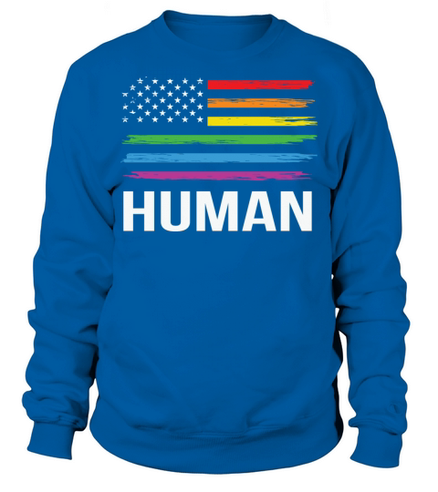 LBGT Flag Gay Pride Human Vintage Rainbow Sweatshirt Unisex
